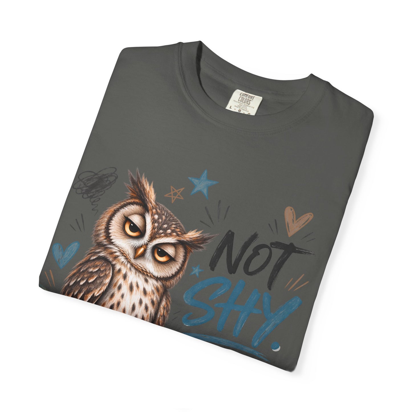 Not Shy Owl T-Shirt — 'Not Shy, Just Uninterested' Graphic Tee