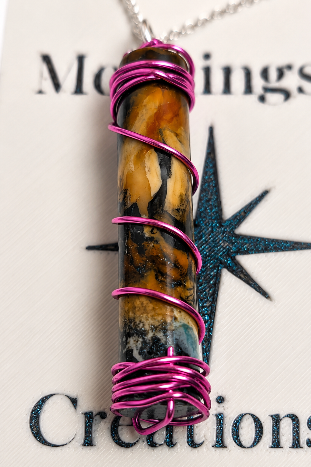 Electric Dusk — One-of-a-Kind Upcycled Filament Pendant Necklace