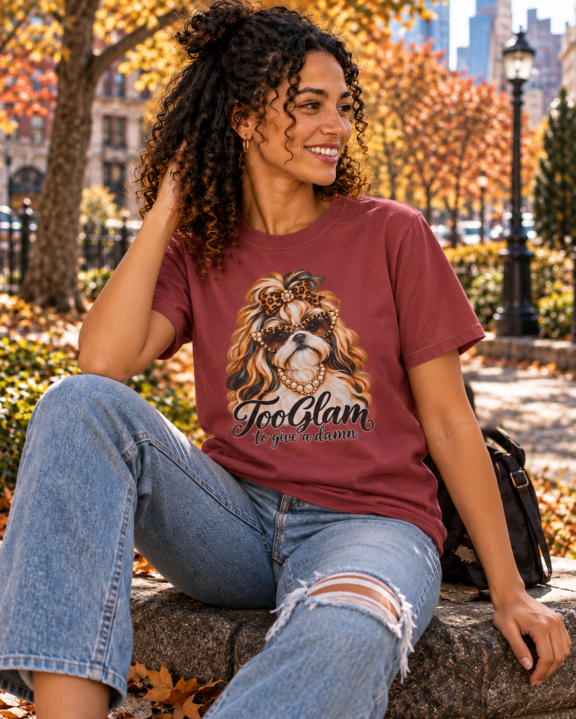 Shih Tzu T-Shirt – Too Glam to Give a Damn