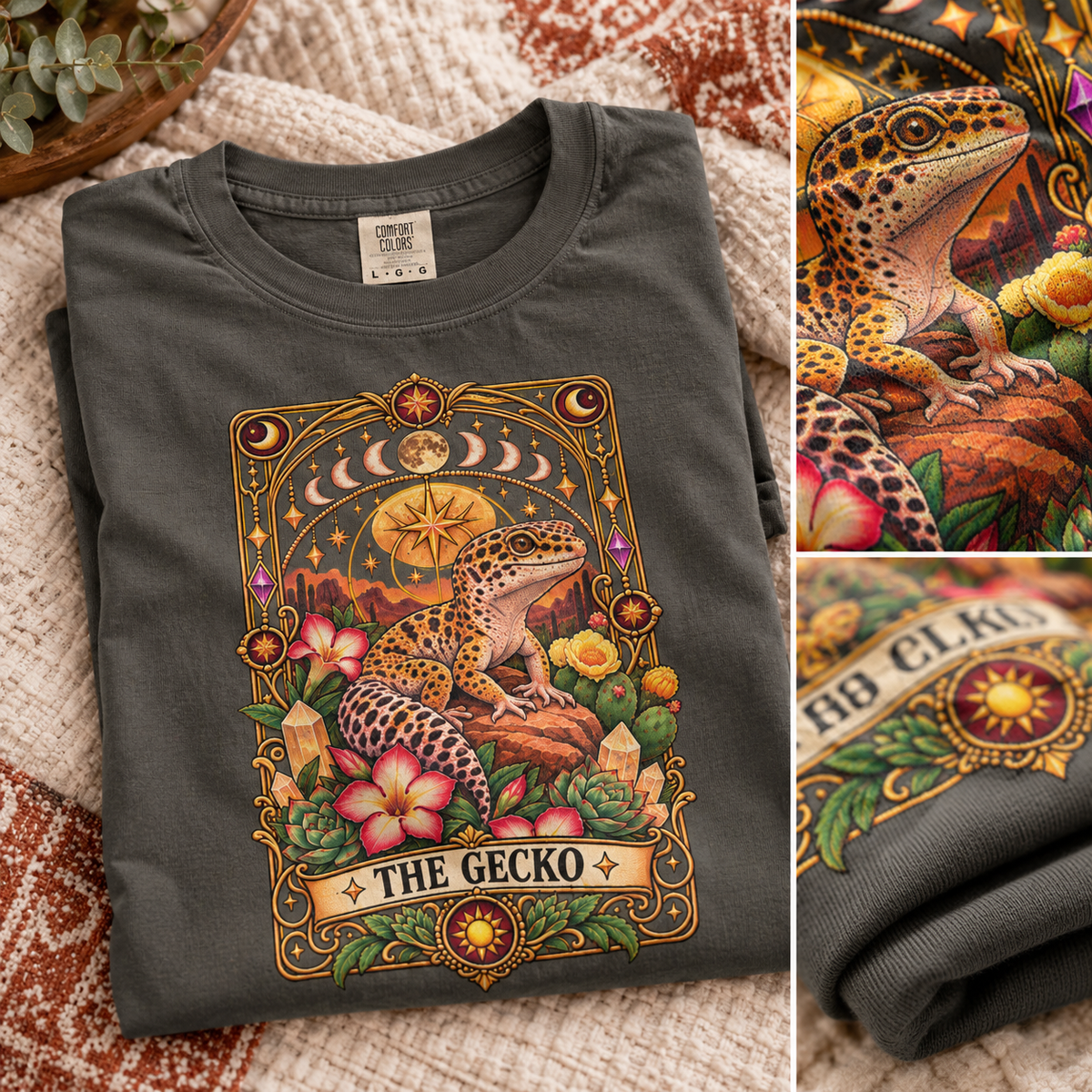The Gecko Tarot Card Shirt – Celestial Leopard Gecko Tee