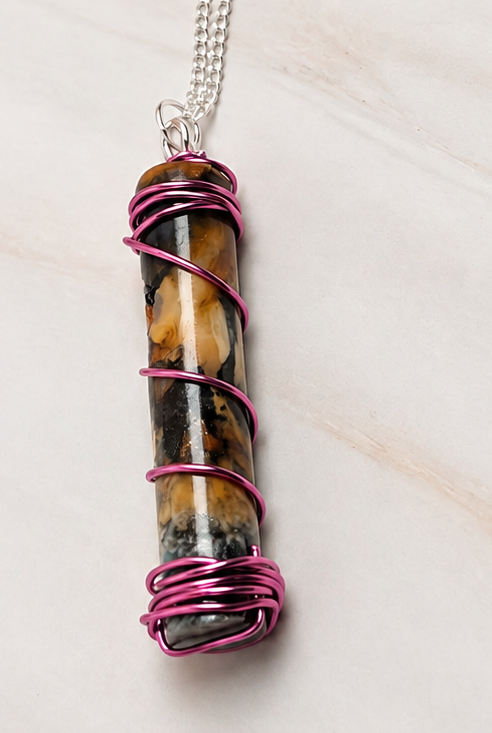 Electric Dusk — One-of-a-Kind Upcycled Filament Pendant Necklace