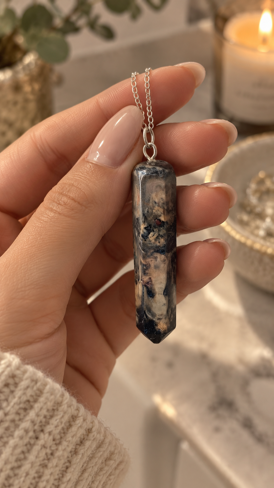 Eye of the Storm – Upcycled 3D Printer Filament Pendant Necklace