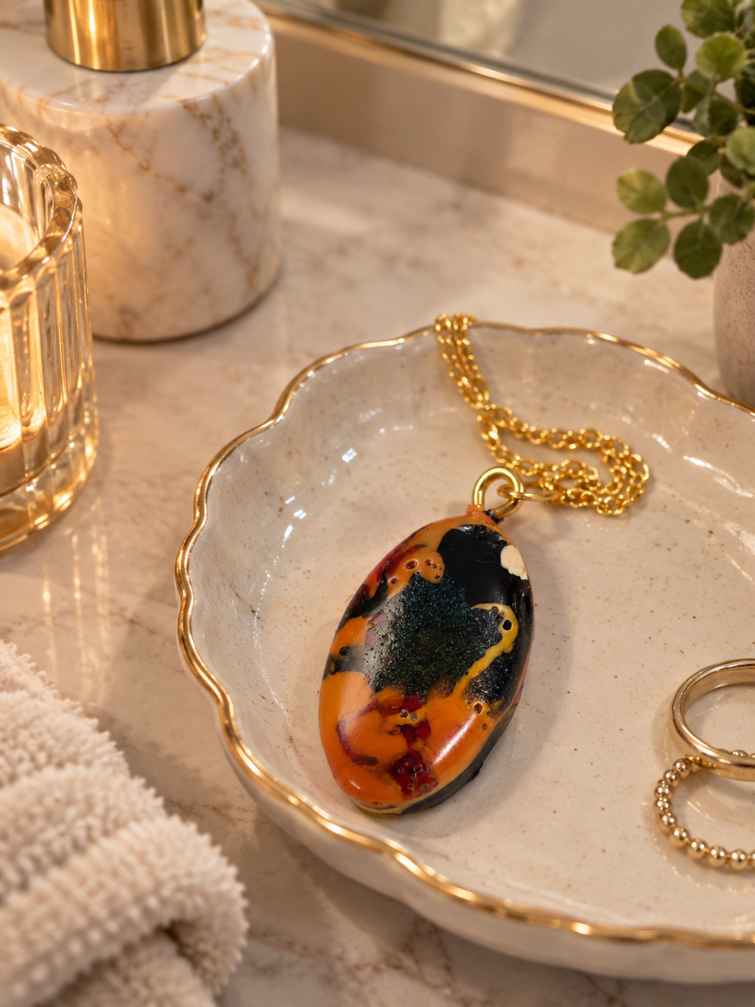 Firestarter – One-of-a-Kind Upcycled Filament Pendant Necklace, Handmade in Missouri