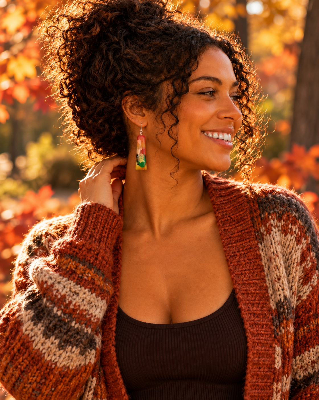 Painted Chaos – One-of-a-Kind Upcycled Filament Drop Earrings, Handmade in Missouri