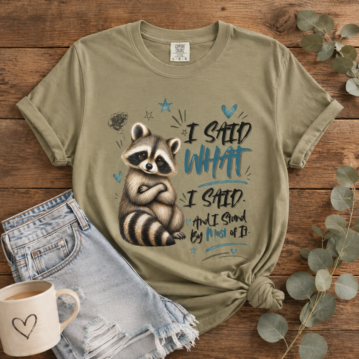 Raccoon  T-Shirt – I Said What I Said Funny Comfort Colors Shirt