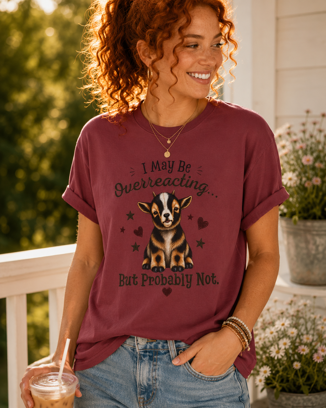 I May Be Overreacting Goat Shirt | Funny Goat Graphic Tee