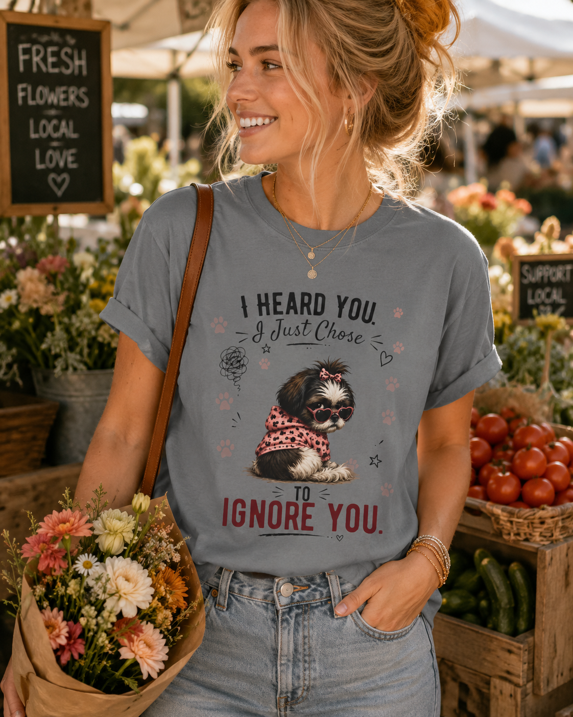 I Heard You. I Just Chose to Ignore You.™ T-Shirt – Funny Shih Tzu Sarcastic Tee | AttiTudies™