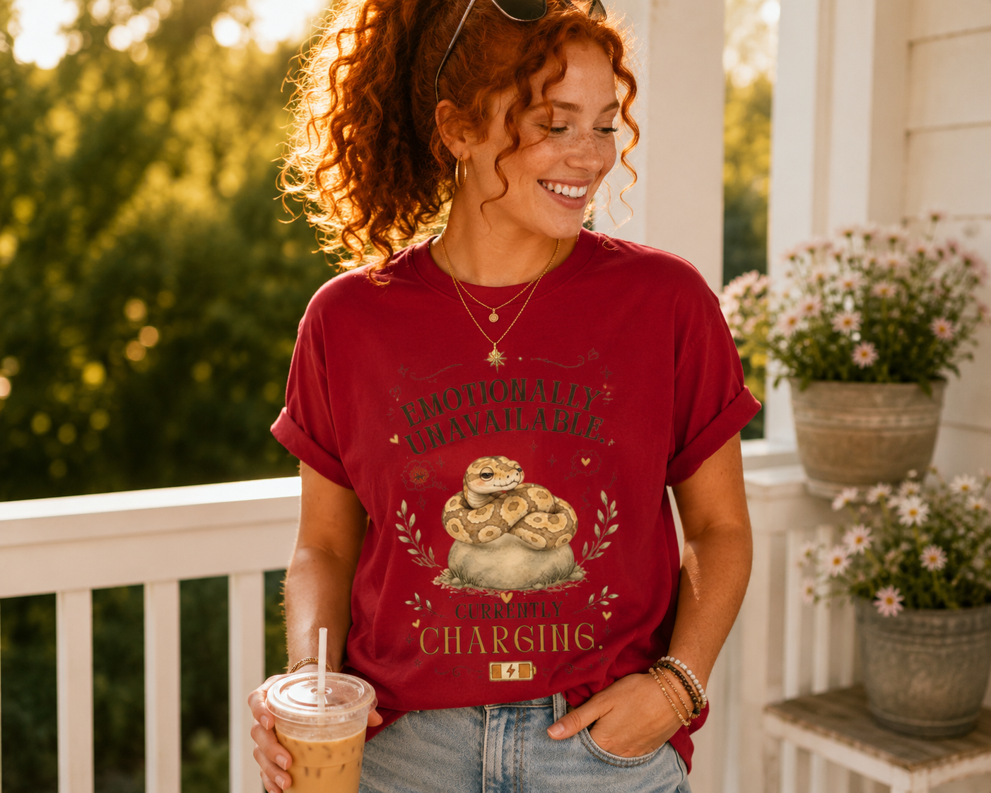 Emotionally Unavailable. Currently Charging.™ T-Shirt – Funny Snake Introvert Tee | AttiTudies™