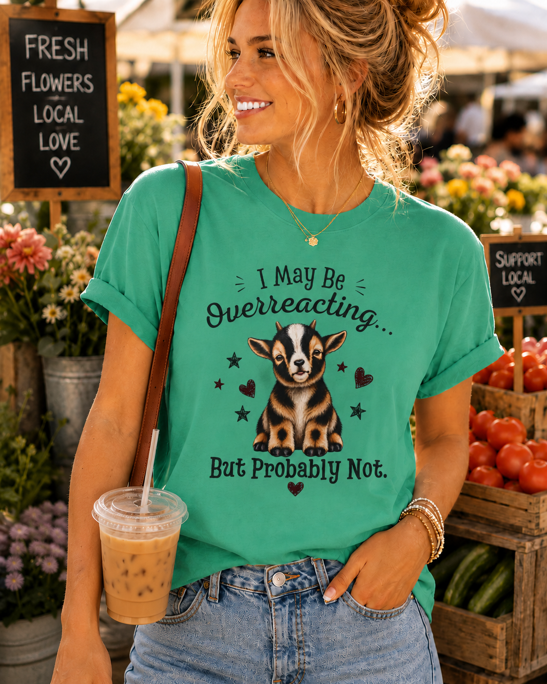 I May Be Overreacting Goat Shirt | Funny Goat Graphic Tee