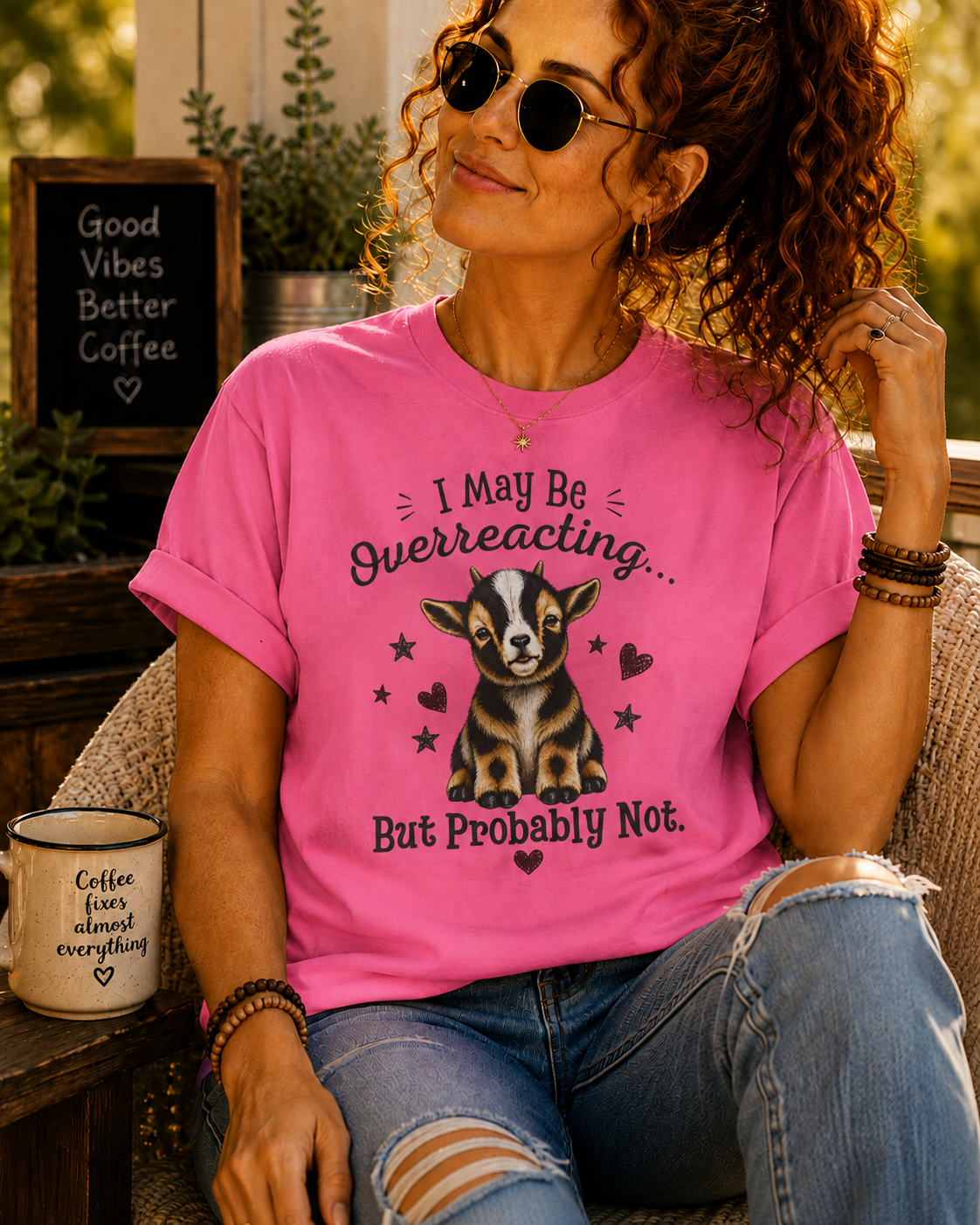 I May Be Overreacting Goat Shirt | Funny Goat Graphic Tee