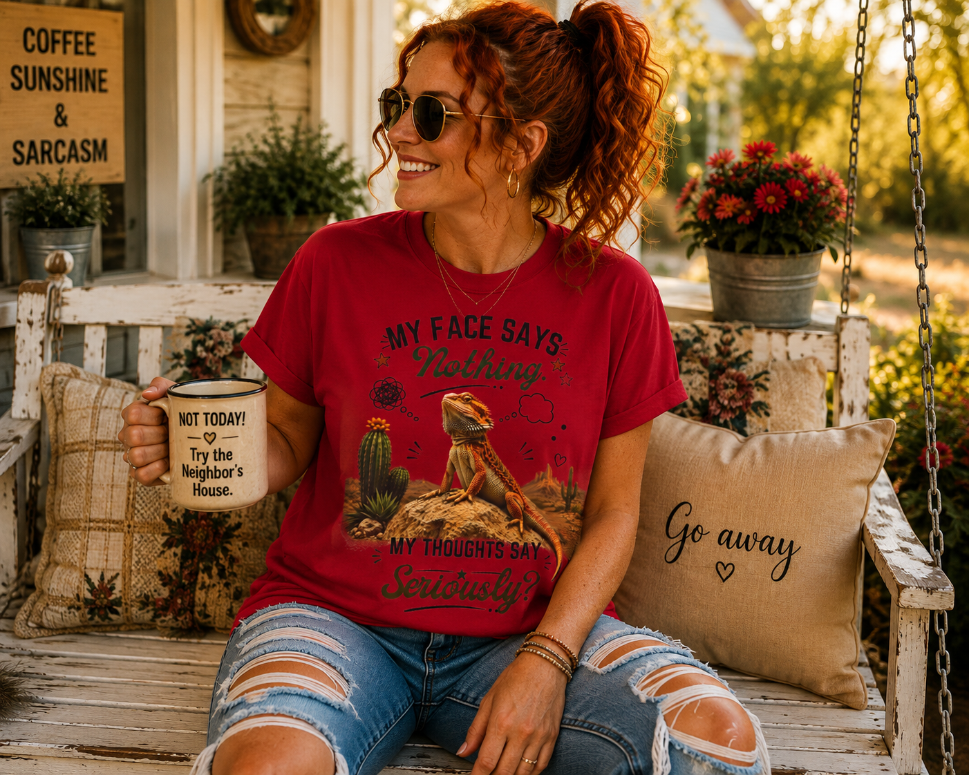 My Face Says Nothing. My Thoughts Say Seriously?™ T-Shirt – Funny Bearded Dragon Tee | AttiTudies™