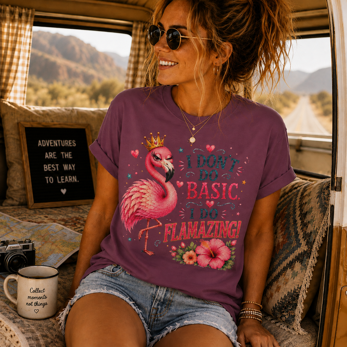 I Don't Do Basic. I Do Flamazing!™ T-Shirt – Funny Flamingo Graphic Tee | AttiTudies™