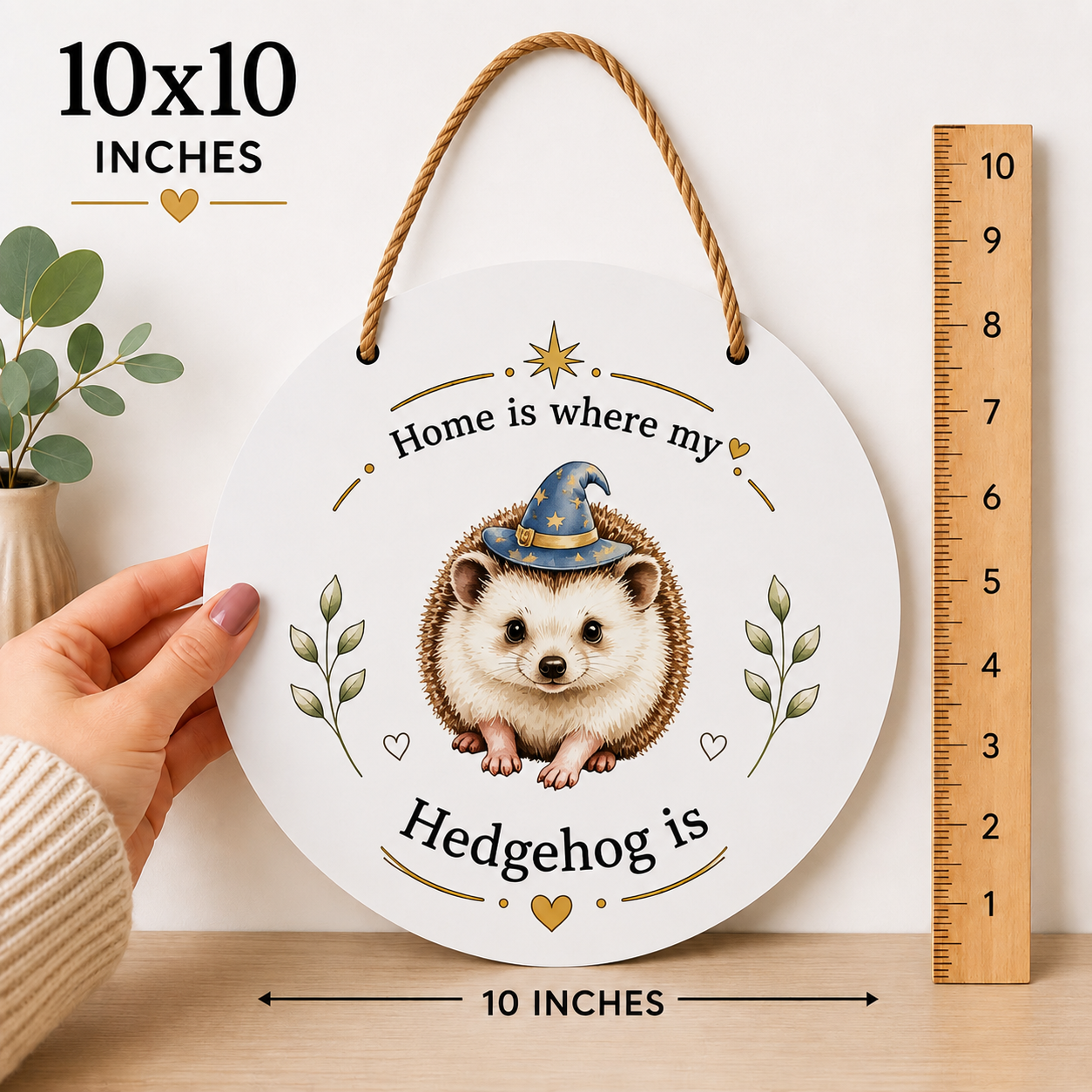 Home Is Where My Hedgehog Is  – Interchangeable Seasonal Door Hanger