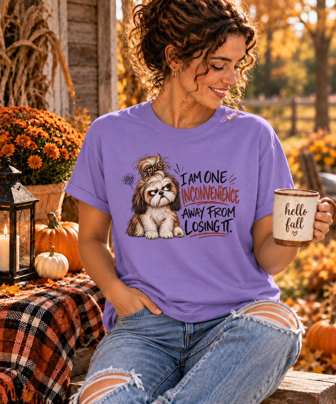 I Am One Inconvenience Away From Losing It Shih Tzu Shirt