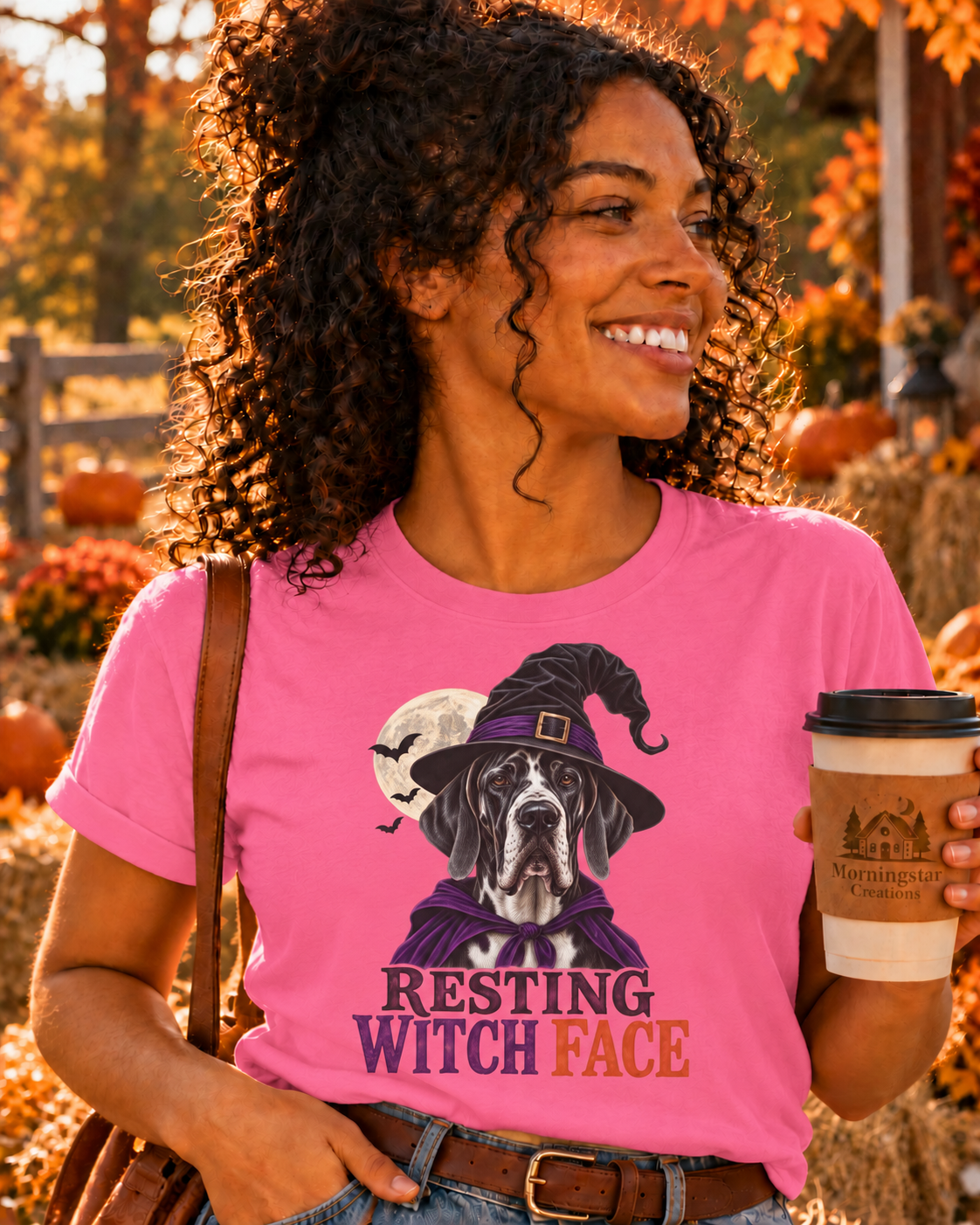 Resting Witch Face Great Dane T-Shirt – Funny Halloween Dog Tee