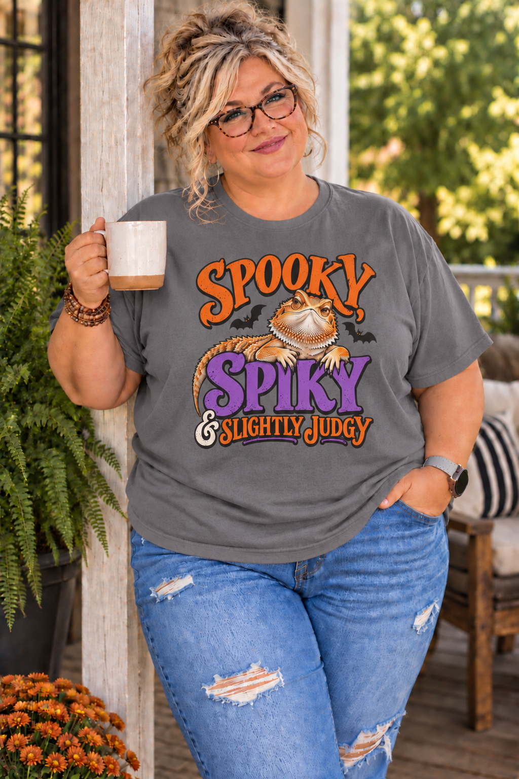 Spooky, Spiky & Slightly Judgy Bearded Dragon Halloween T-Shirt