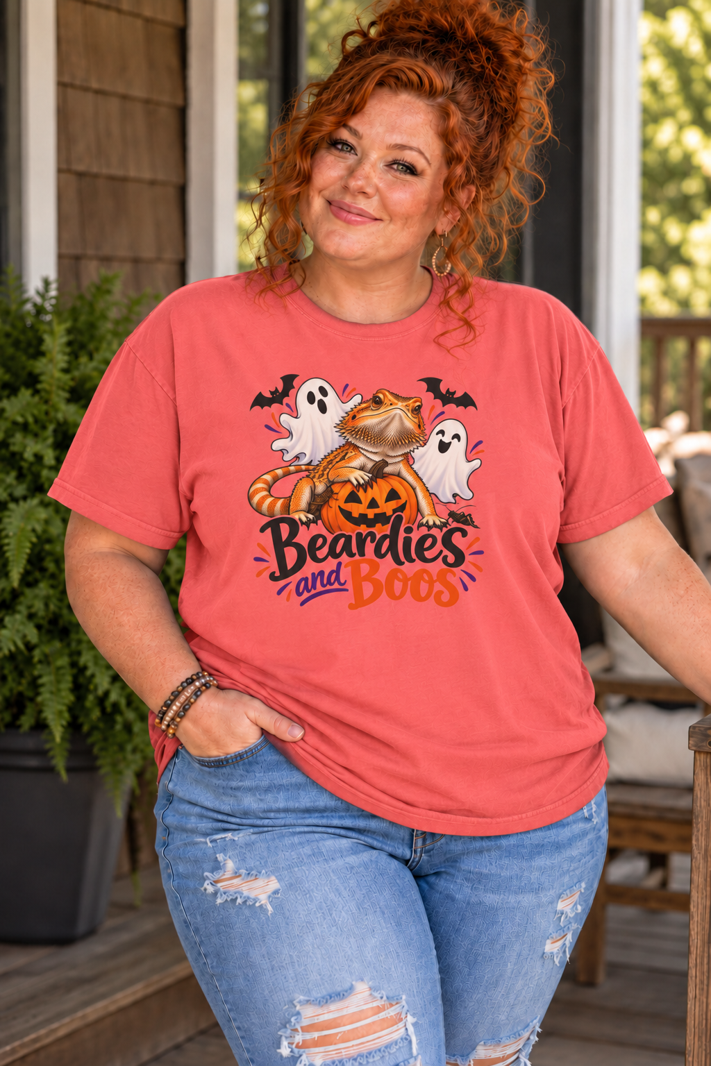 Beardies & Boos T-Shirt – Halloween Bearded Dragon Comfort Colors Tee
