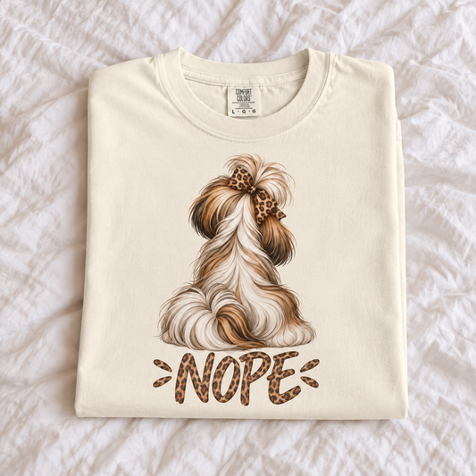 NOPE Shih Tzu Shirt – Leopard Print AttiTudies Tee