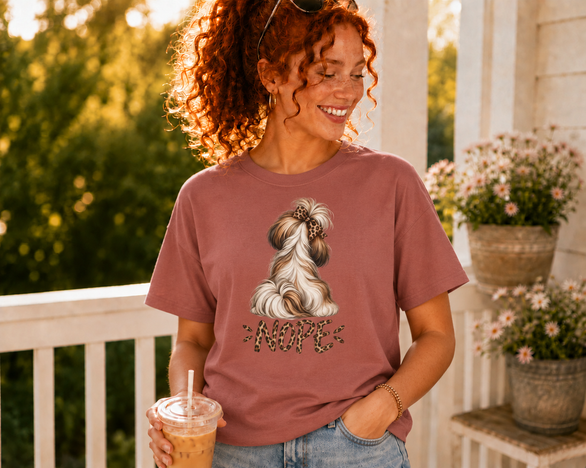 NOPE Shih Tzu Shirt – Leopard Print AttiTudies Tee