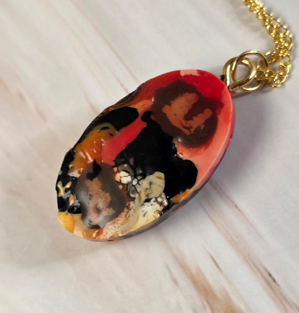 Firestarter – One-of-a-Kind Upcycled Filament Pendant Necklace, Handmade in Missouri