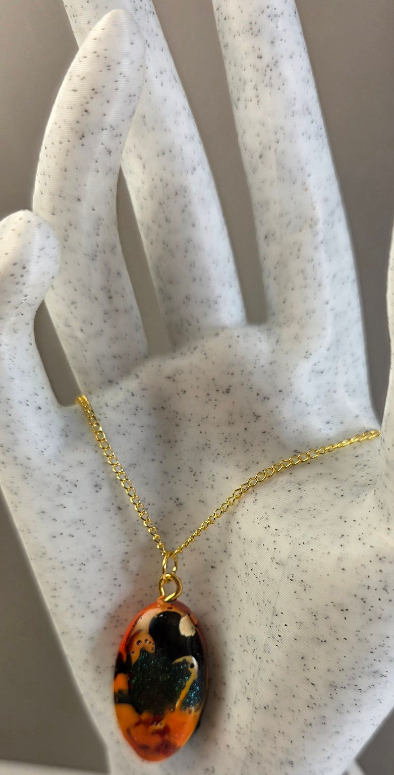 Firestarter – One-of-a-Kind Upcycled Filament Pendant Necklace, Handmade in Missouri