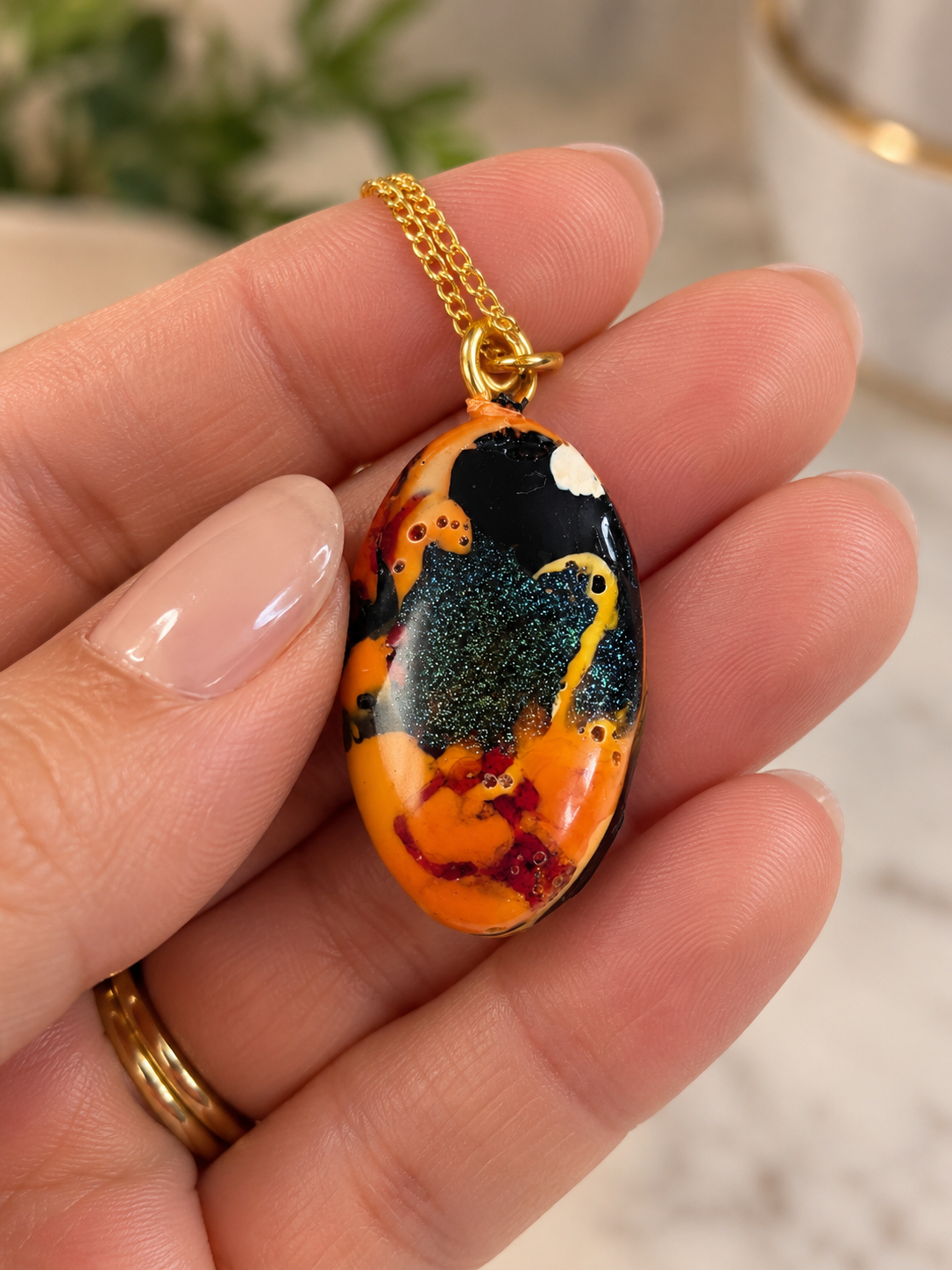 Firestarter – One-of-a-Kind Upcycled Filament Pendant Necklace, Handmade in Missouri