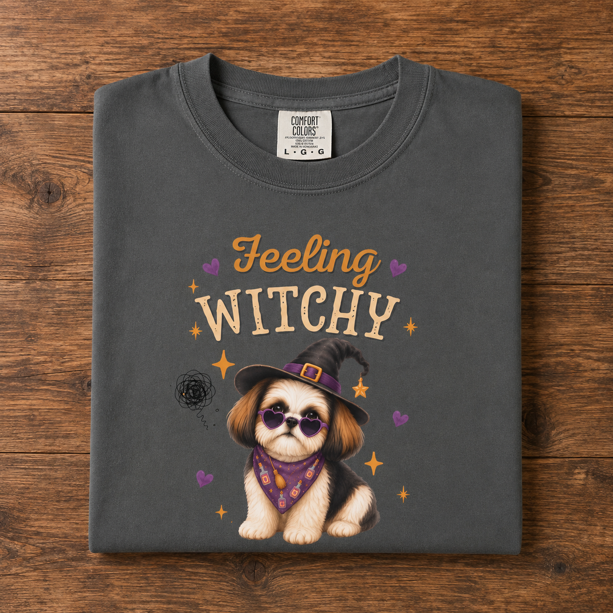 Feeling Witchy Halloween Shih Tzu T-Shirt