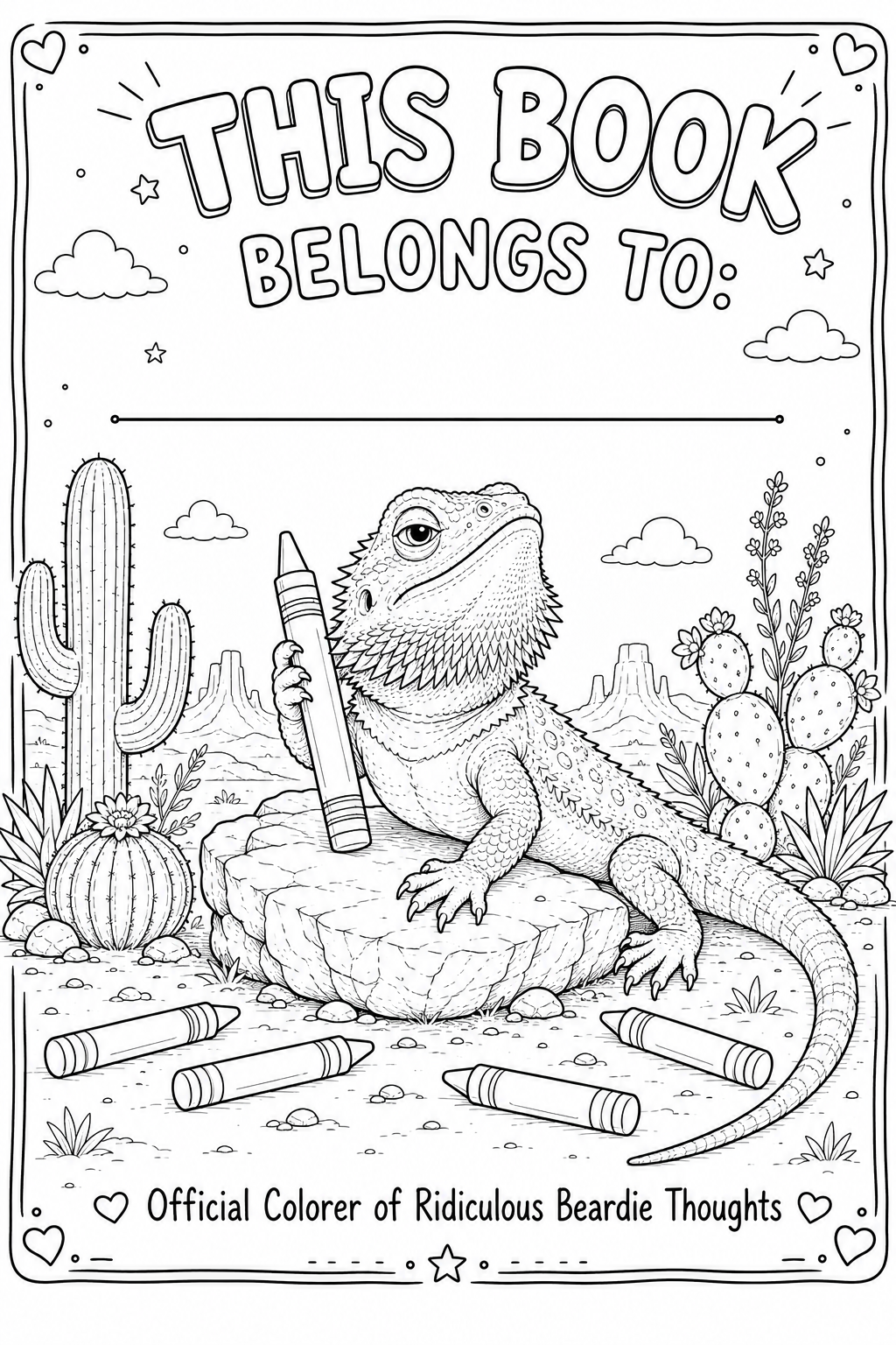 In A Mood: The Ridiculous Thoughts of a Beardie – Printable Coloring Book