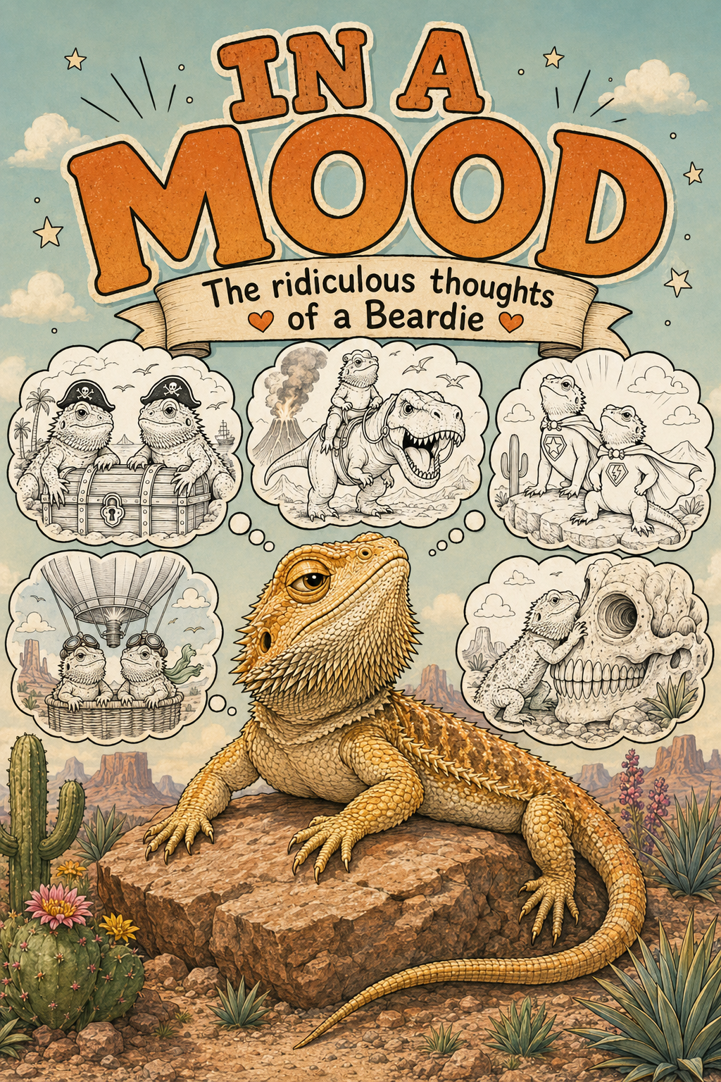 In A Mood: The Ridiculous Thoughts of a Beardie – Printable Coloring Book