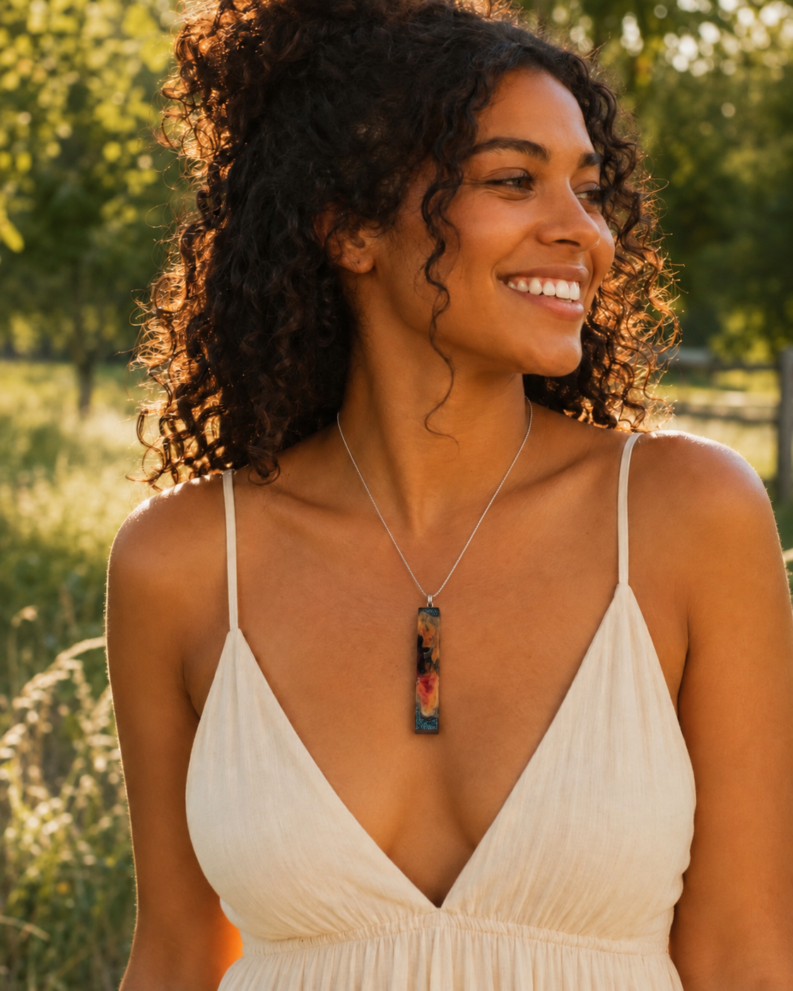 AfterGlow Upcycled Filament Pendant Necklace