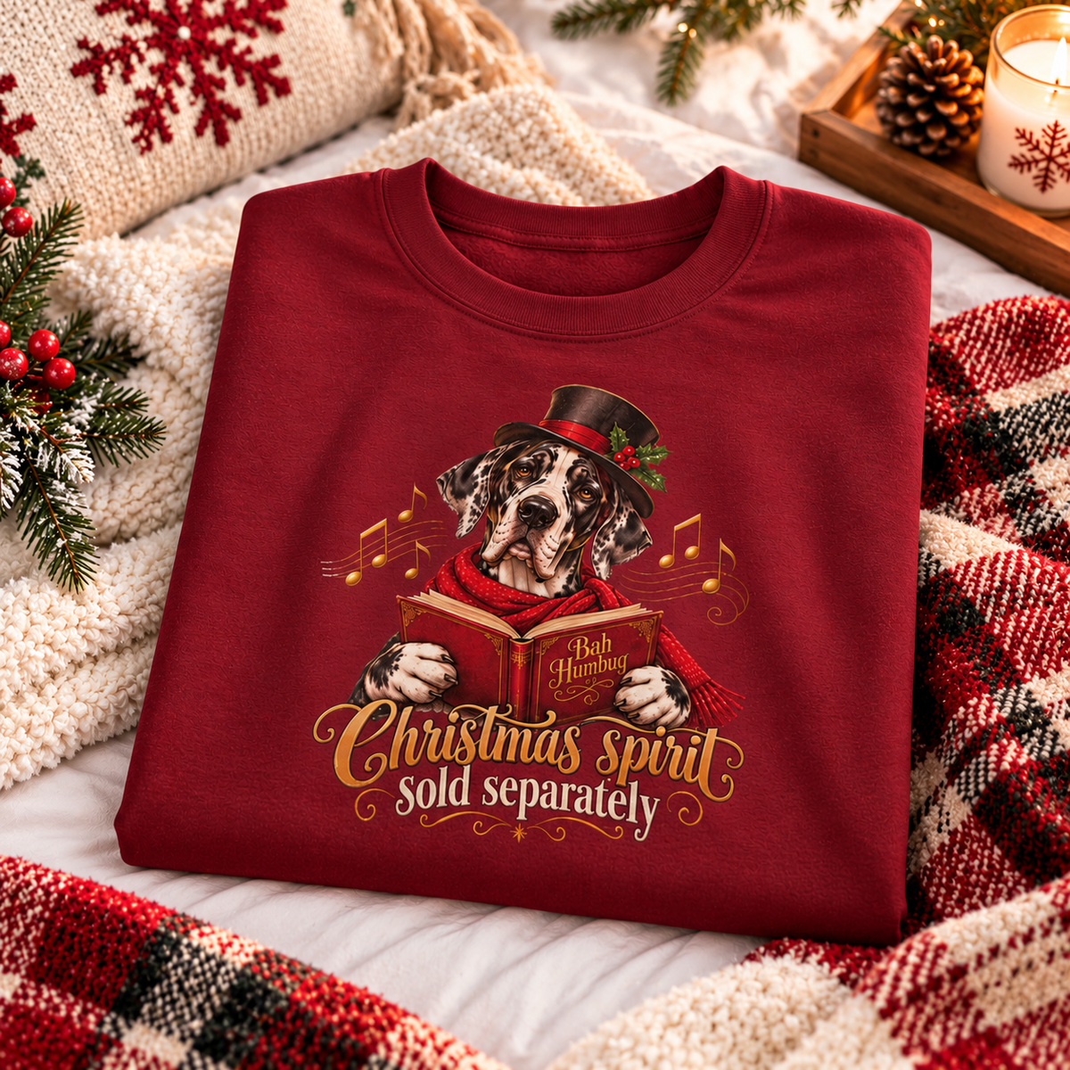 Christmas Spirit Sold Separately, Great Dane Holiday Sweatshirt
