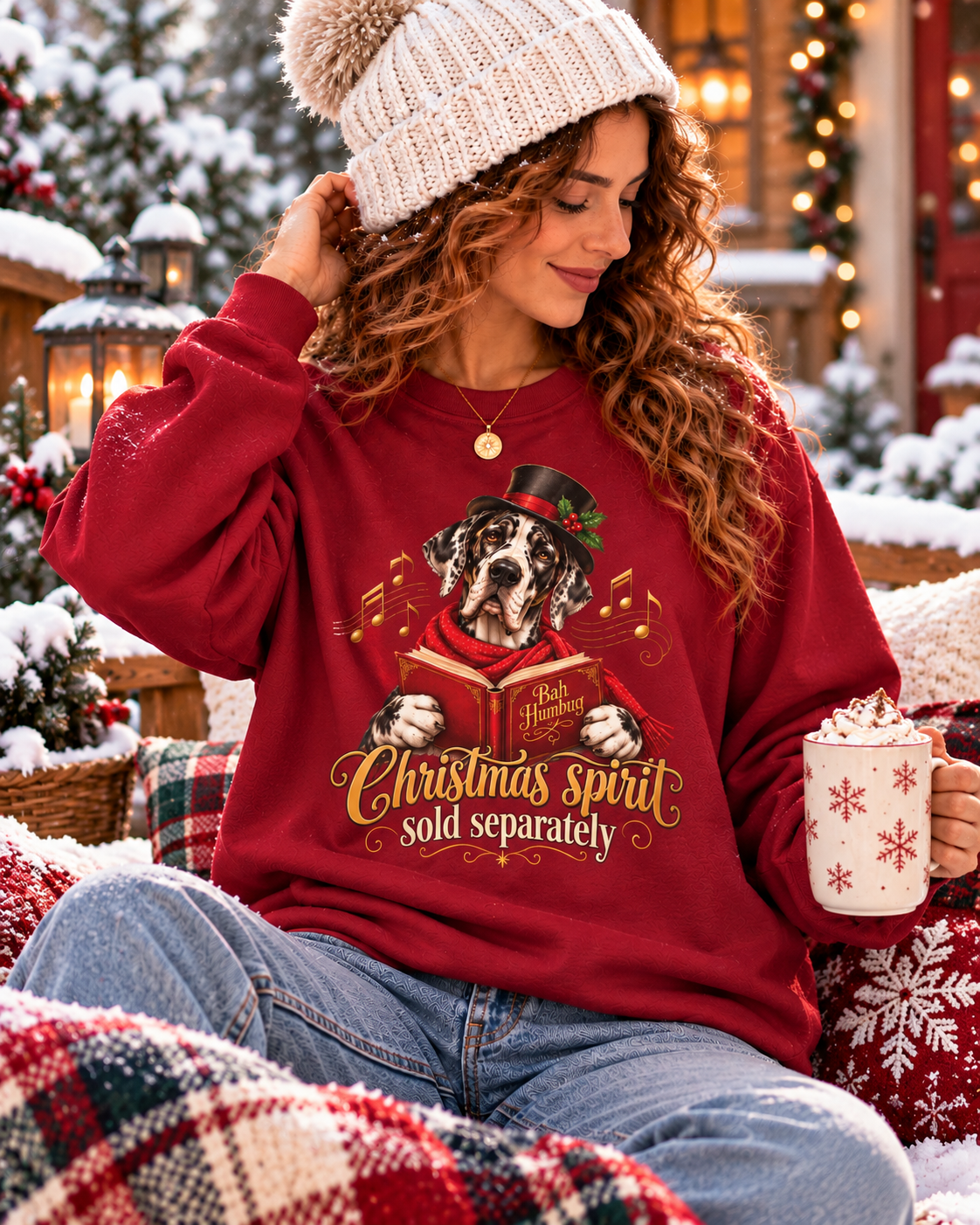 Christmas Spirit Sold Separately, Great Dane Holiday Sweatshirt