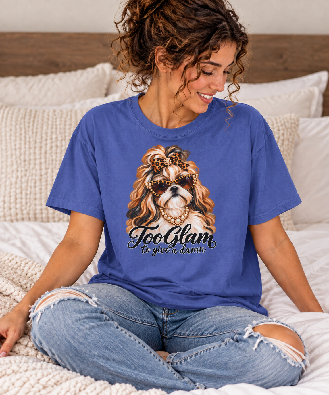 Shih Tzu T-Shirt – Too Glam to Give a Damn