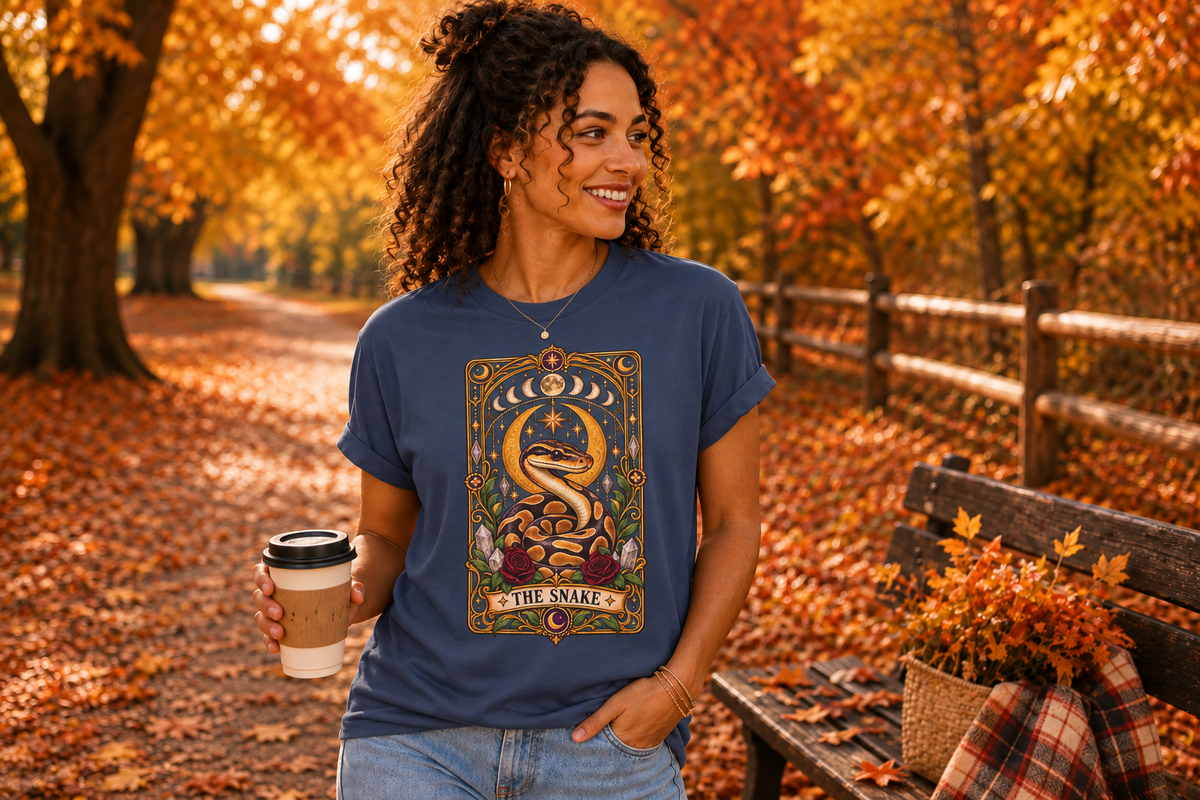 Ball Python Tarot T-Shirt – The Snake Celestial Graphic Tee