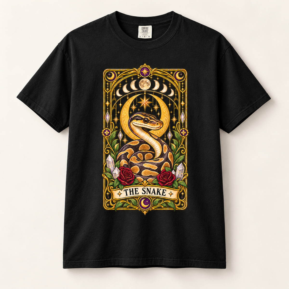 Ball Python Tarot T-Shirt – The Snake Celestial Graphic Tee