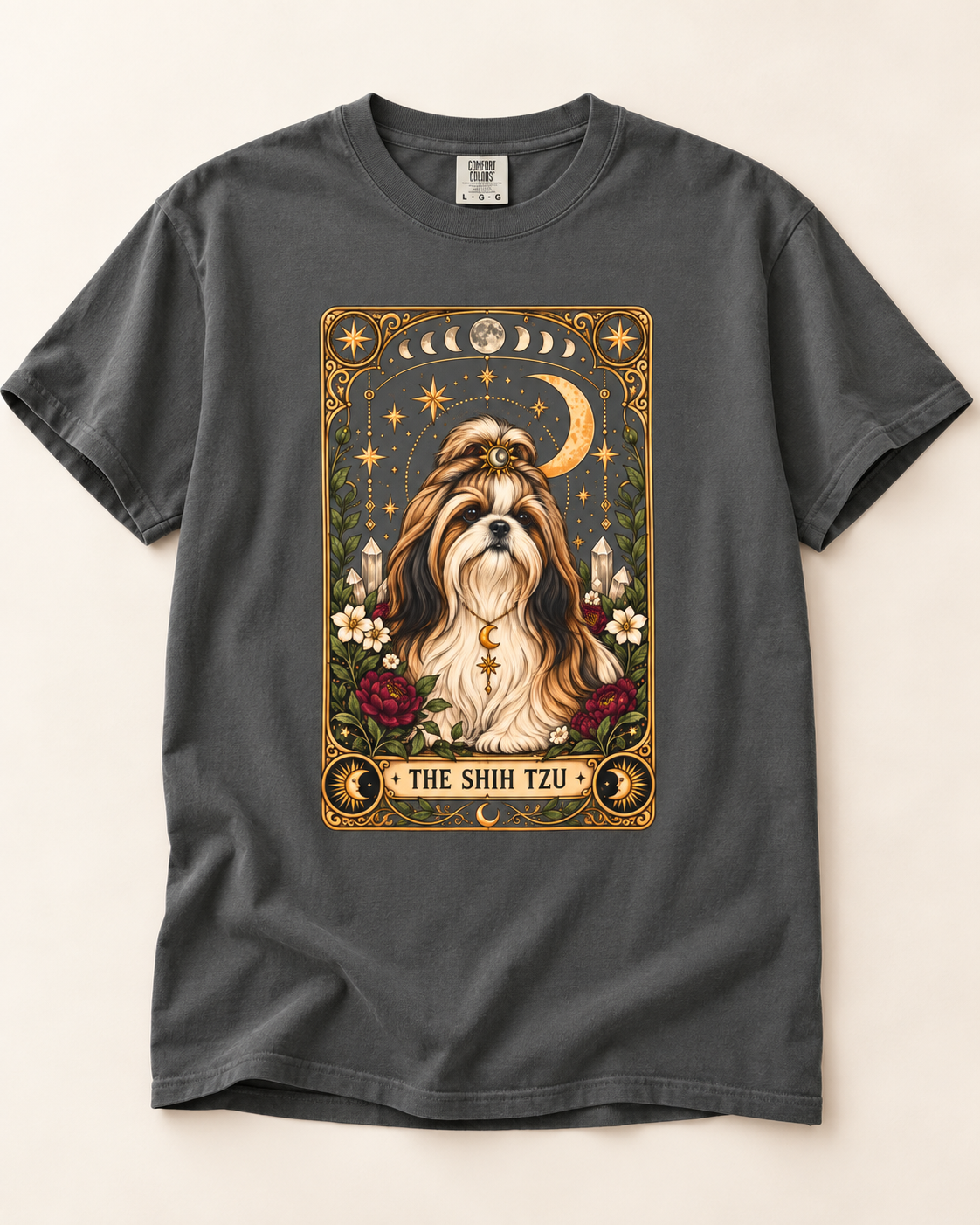 Shih Tzu Tarot Card Double-Sided T-Shirt