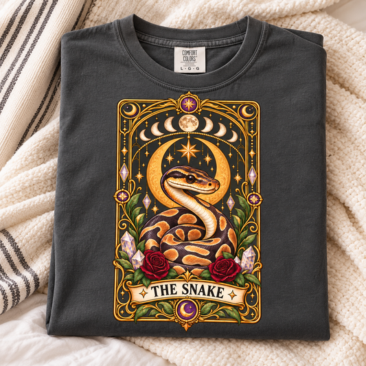 Ball Python Tarot T-Shirt – The Snake Celestial Graphic Tee