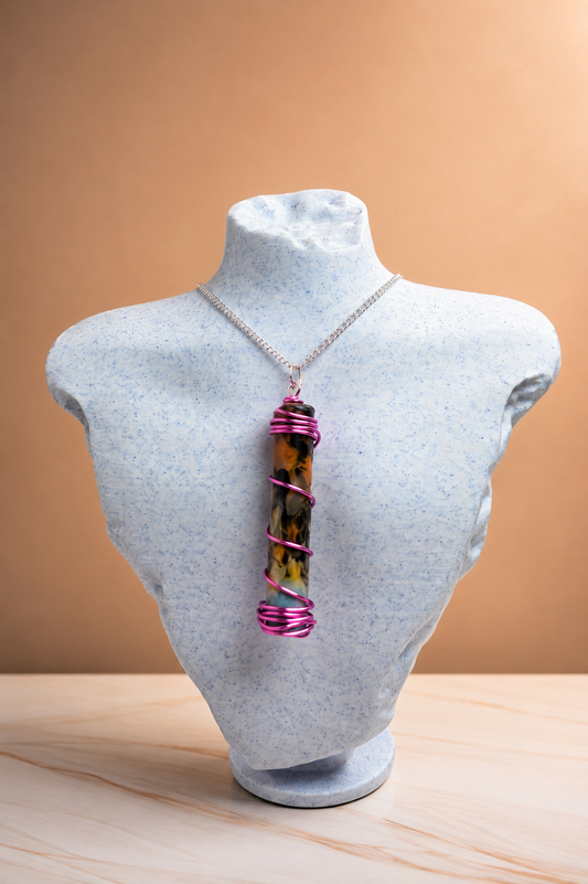 Electric Dusk — One-of-a-Kind Upcycled Filament Pendant Necklace