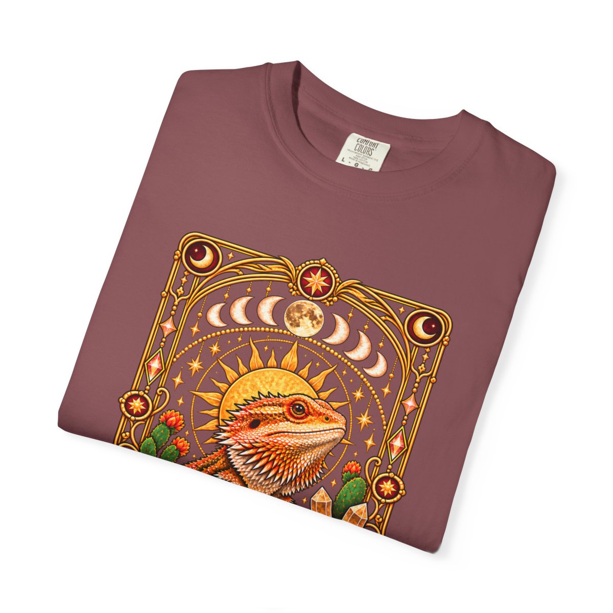 Bearded Dragon Tarot Card T-Shirt, Mystical Reptile Graphic Tee