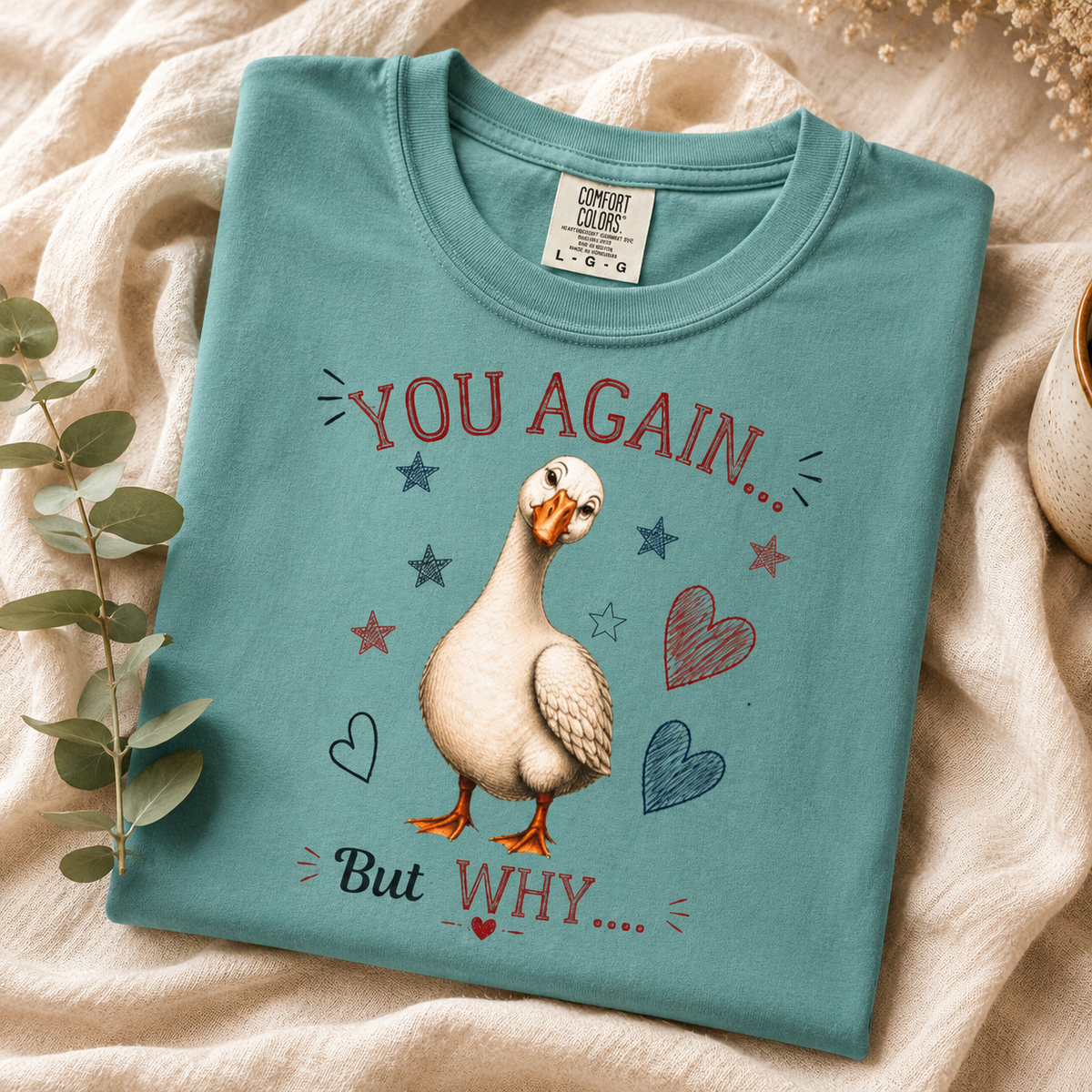 You Again But Why Goose T-Shirt – Funny Cute Bird Graphic Tee