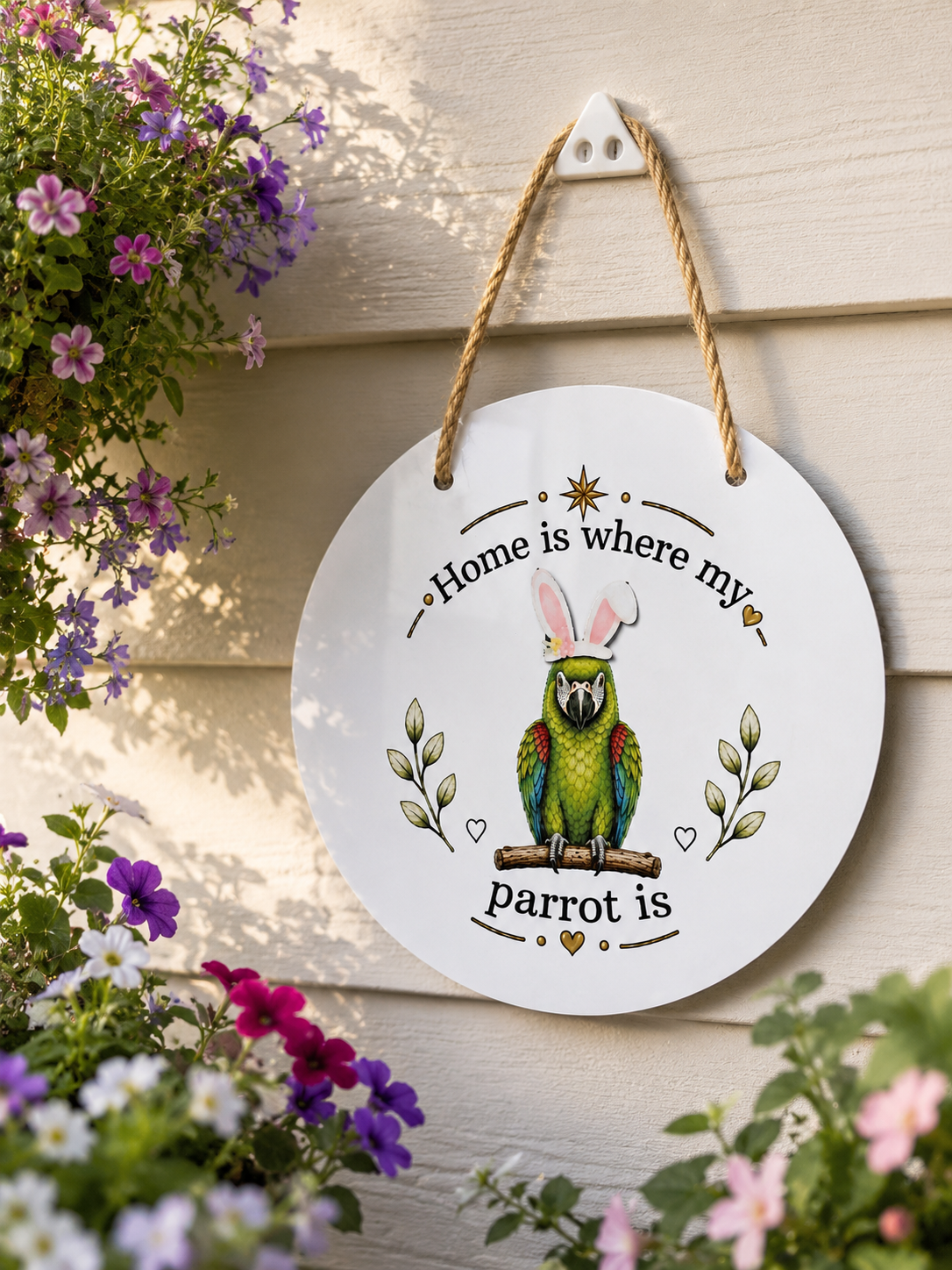 Home Is Where My Parrot Is – Interchangeable Door Hanger Sign