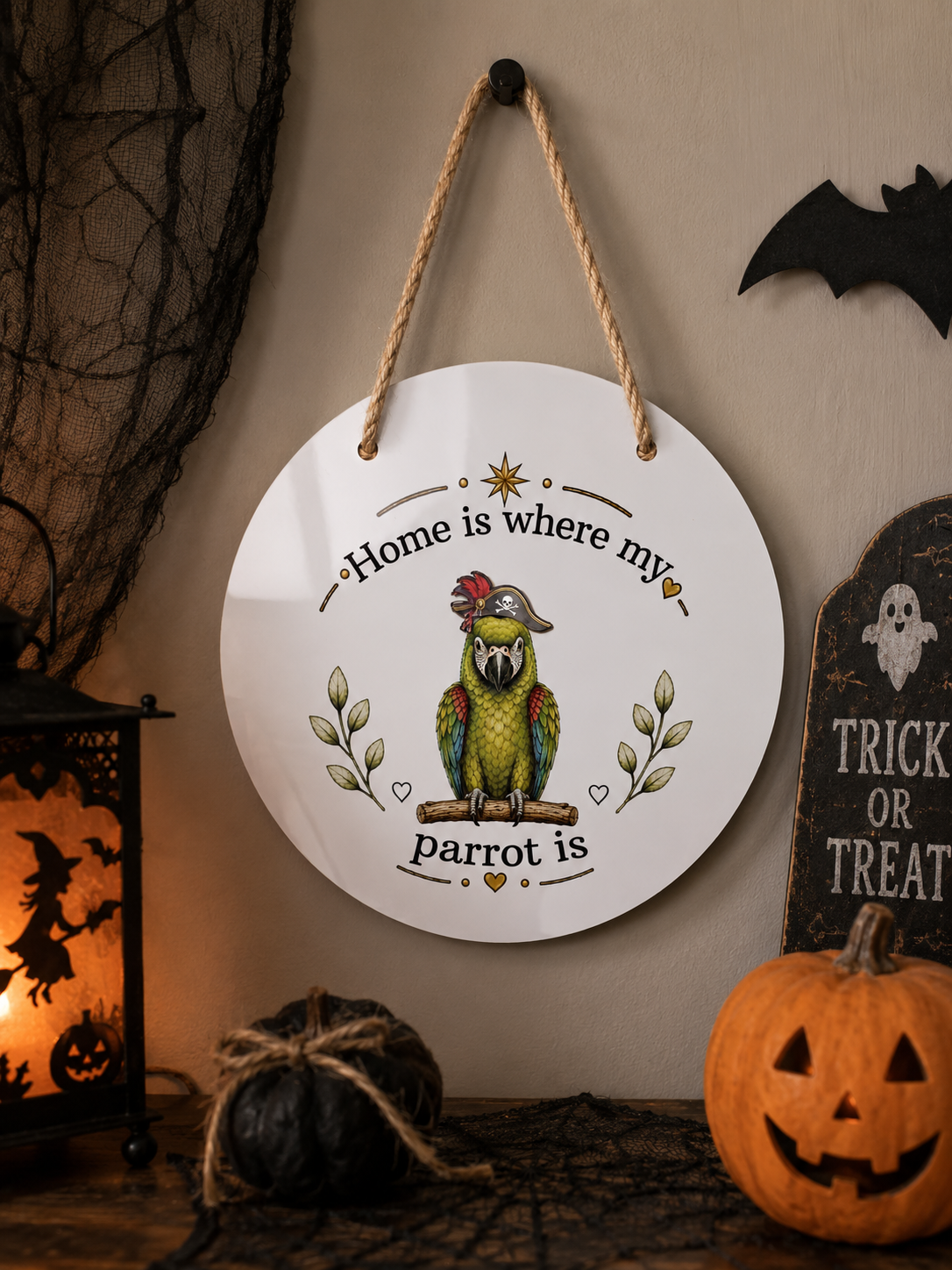 Home Is Where My Parrot Is – Interchangeable Door Hanger Sign