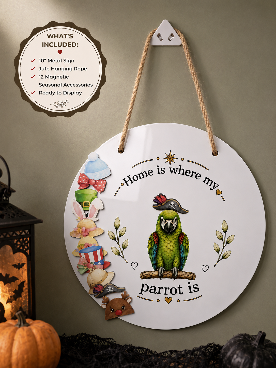 Home Is Where My Parrot Is – Interchangeable Door Hanger Sign