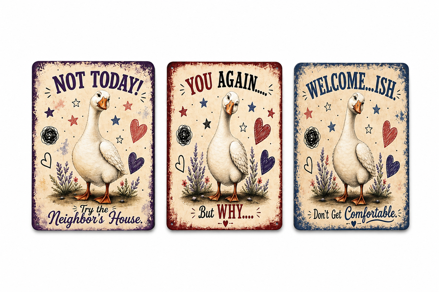 Funny Goose Magnets Set of 3 | Please Go Away