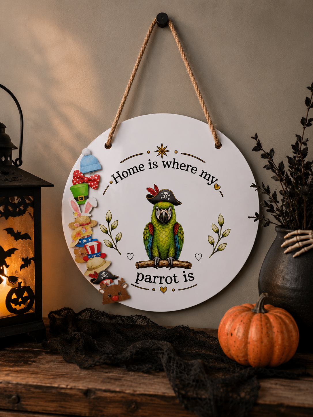 Home Is Where My Parrot Is – Interchangeable Door Hanger Sign