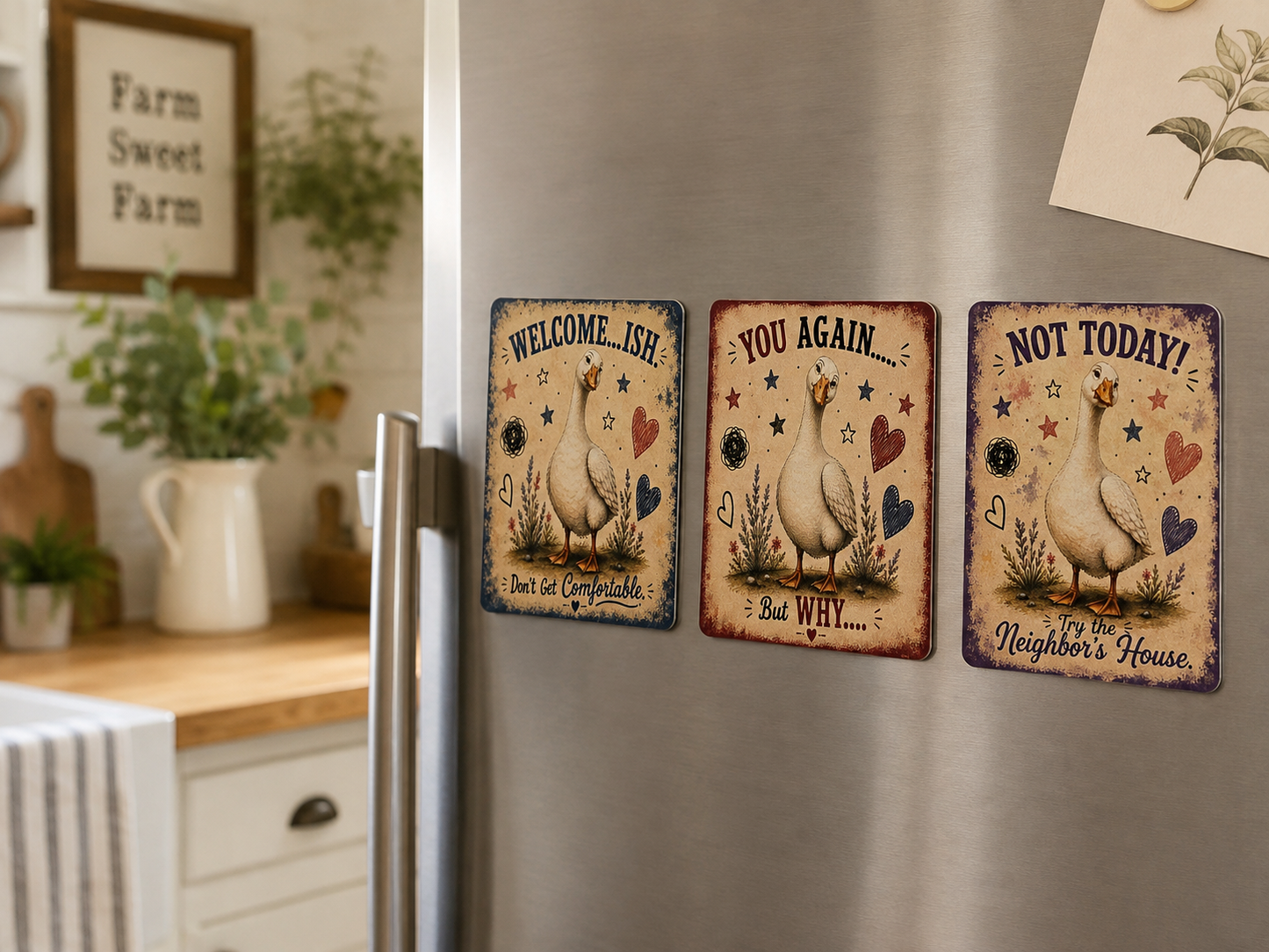 Funny Goose Magnets Set of 3 | Please Go Away