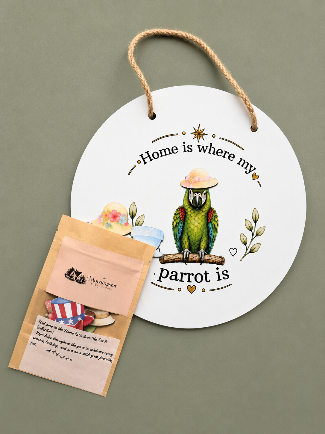 Home Is Where My Parrot Is – Interchangeable Door Hanger Sign