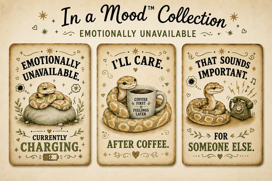 Emotionally Unavailable™ Ball Python Magnet Set – Funny Introvert Snake Gift
